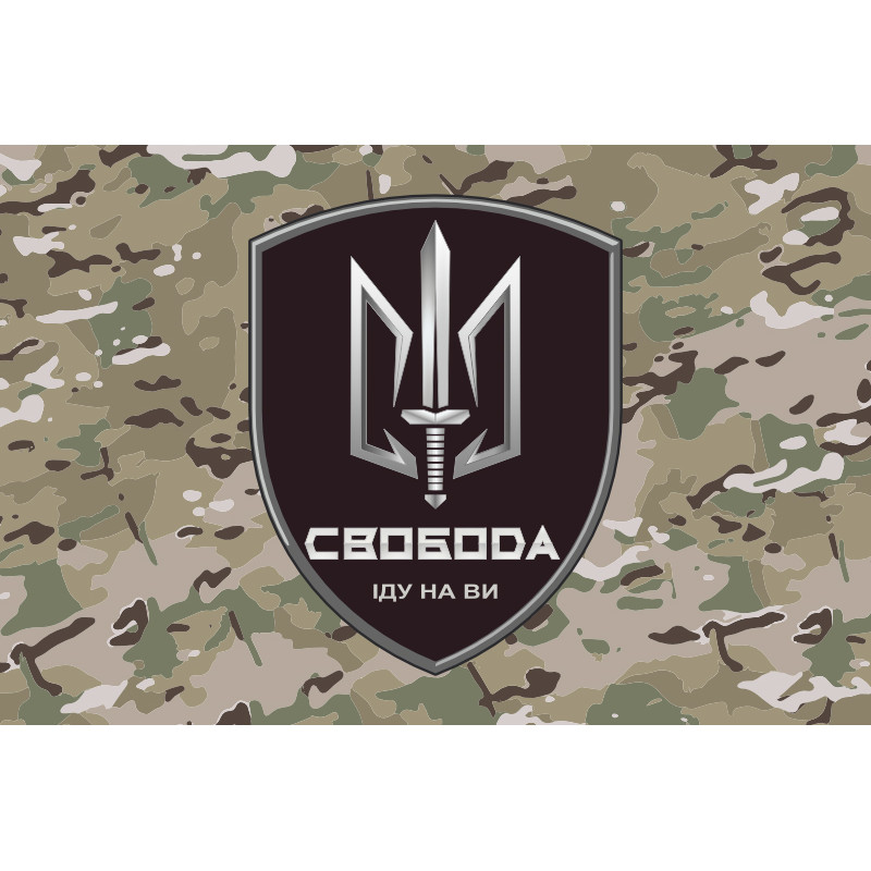 Флаг 3 БОН (батальон оперативного назначения) «Свобода» 4 БрОН НГУ «РУБЕЖ». Вариант-06 Флаг 3 БОН (батальон оперативного назначения) «Свобода» 4 БрОН НГУ «РУБЕЖ». Вариант-06