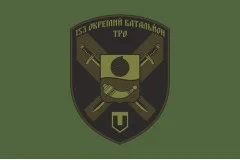 Флаг 153 ОБТрО (отдельный батальон Территориальной обороны) ВСУ. Вариант-03