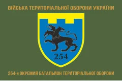 Флаг 254 ОБТрО (отдельный батальон Территориальной обороны) ВСУ. Вариант-04