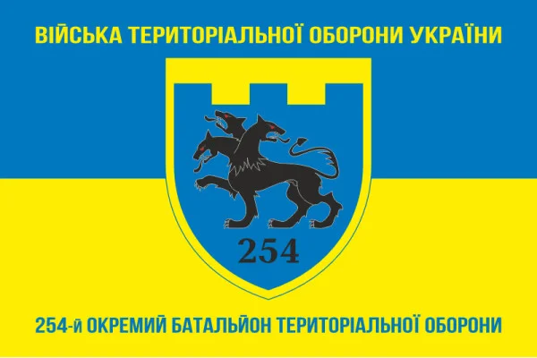 Флаг 254 ОБТрО (отдельный батальон Территориальной обороны) ВСУ. Вариант-06