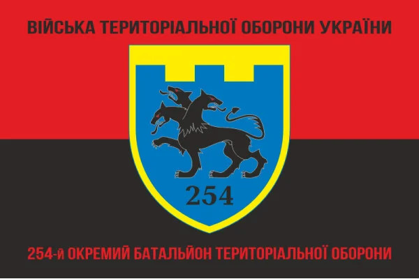 Флаг 254 ОБТрО (отдельный батальон Территориальной обороны) ВСУ. Вариант-08