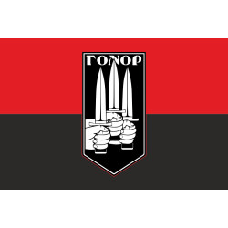 Флаг Штурмовой роты «Гонор» 59 ОМПБр ВСУ. Вариант-03 Флаг Штурмовой роты «Гонор» 59 ОМПБр ВСУ. Вариант-03