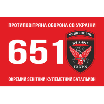Флаг 651 ОЗПБ (отдельный зенитный пулеметный батальон) ВСУ. Вариант-01 Флаг 651 ОЗПБ (отдельный зенитный пулеметный батальон) ВСУ. Вариант-01