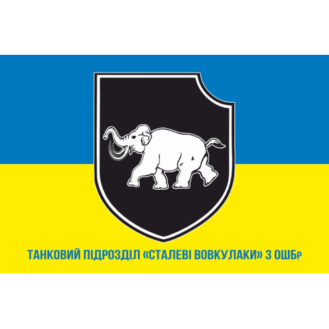 Прапор Танкового підрозділу «Сталеві Вовкулаки» 3 ОШБр ЗСУ. Варіант-02