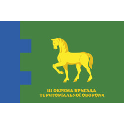 Прапор 111 ОБрТрО ЗСУ (окрема бригада територіальної оборони). Варіант-11 Прапор 111 ОБрТрО ЗСУ (окрема бригада територіальної оборони). Варіант-11