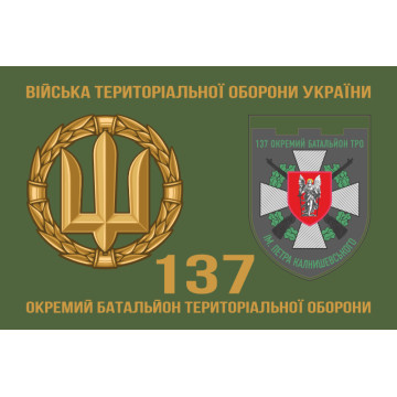 Прапор 137 ОБТрО (окремий батальйон Територіальної оборони) ЗСУ. Варіант-02