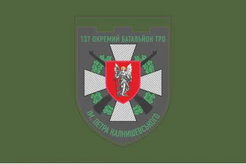 Флаг 137 ОБТрО (отдельный батальон Территориальной обороны) ВСУ. Вариант-03