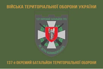 Флаг 137 ОБТрО (отдельный батальон Территориальной обороны) ВСУ. Вариант-04