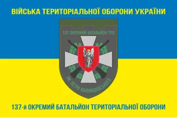 Флаг 137 ОБТрО (отдельный батальон Территориальной обороны) ВСУ. Вариант-06