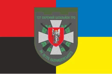 Флаг 137 ОБТрО (отдельный батальон Территориальной обороны) ВСУ. Вариант-09