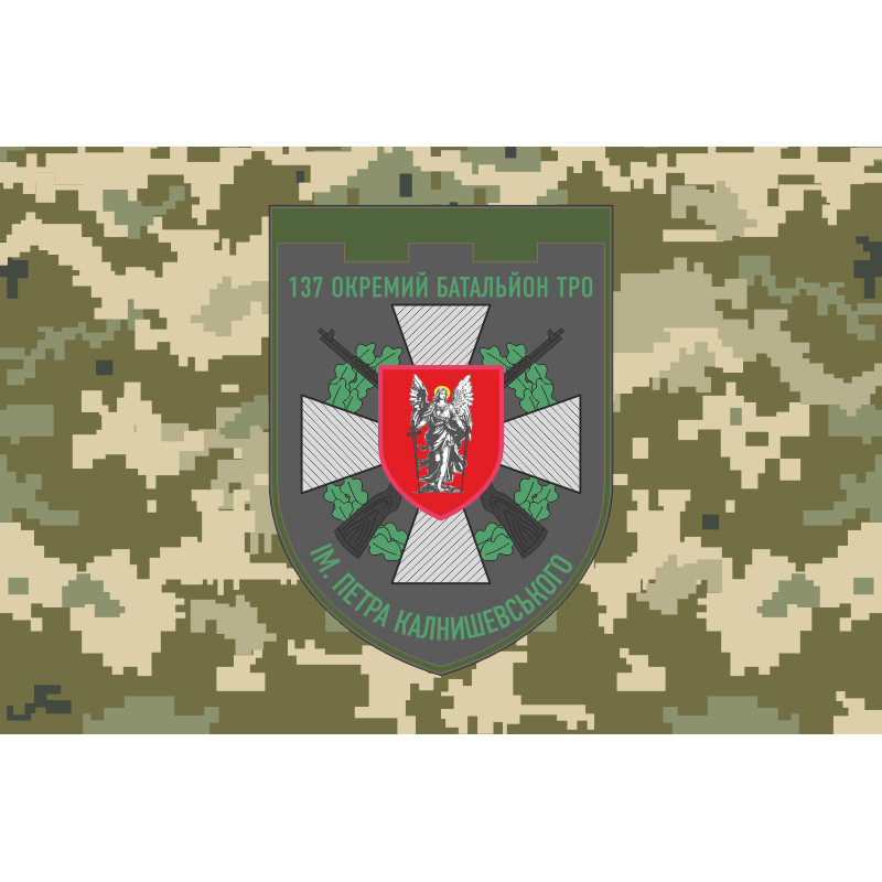 Прапор 137 ОБТрО (окремий батальйон Територіальної оборони) ЗСУ. Варіант-10 Прапор 137 ОБТрО (окремий батальйон Територіальної оборони) ЗСУ. Варіант-10