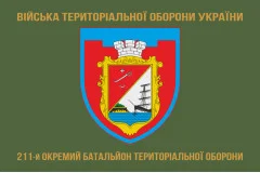 Флаг 211 ОБТрО (отдельный батальон Территориальной обороны) ВСУ. Вариант-04