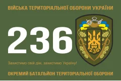 Флаг 236 ОБТрО (отдельный батальон Территориальной обороны) ВСУ. Вариант-01