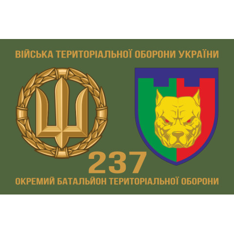 Прапор 237 ОБТрО (окремий батальйон Територіальної оборони) ЗСУ. Варіант-02