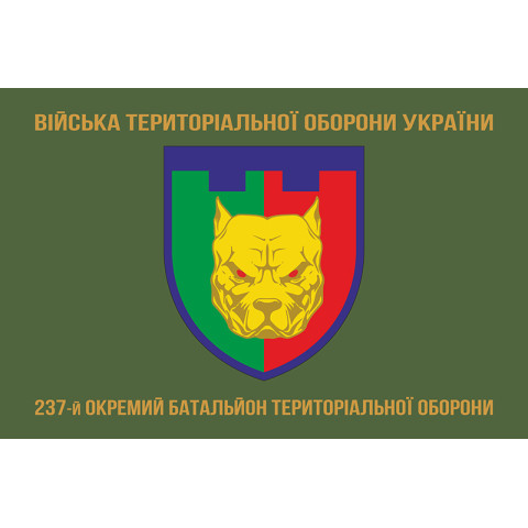 Прапор 237 ОБТрО (окремий батальйон Територіальної оборони) ЗСУ. Варіант-04