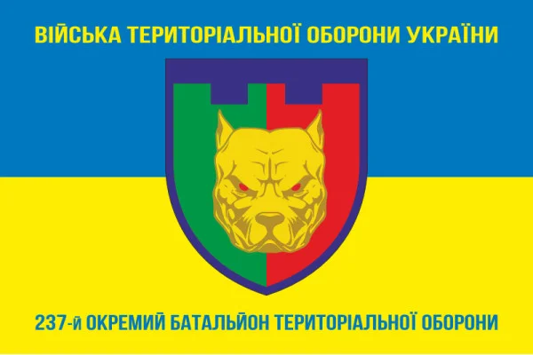 Флаг 237 ОБТрО (отдельный батальон Территориальной обороны) ВСУ. Вариант-06
