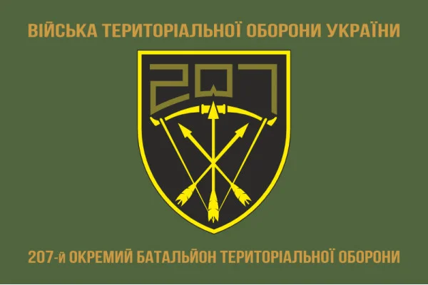 Флаг 207 ОБТрО (отдельный батальон Территориальной обороны) ВСУ. Вариант-14