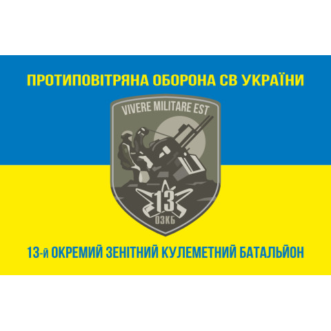 Флаг 13 ОЗПБ (отдельный зенитный пулеметный батальон) ВСУ. Вариант-06