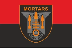Флаг 1 миномётной батареи «Mortars» 3 ОШБр ВСУ. Вариант-03 Флаг 1 миномётной батареи «Mortars» 3 ОШБр ВСУ. Вариант-03
