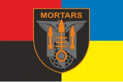Флаг 1 миномётной батареи «Mortars» 3 ОШБр ВСУ. Вариант-05 Флаг 1 миномётной батареи «Mortars» 3 ОШБр ВСУ. Вариант-05
