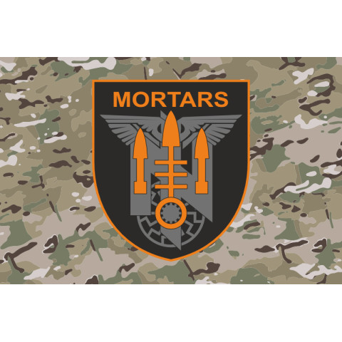 Флаг 1 миномётной батареи «Mortars» 3 ОШБр ВСУ. Вариант-06 Флаг 1 миномётной батареи «Mortars» 3 ОШБр ВСУ. Вариант-06