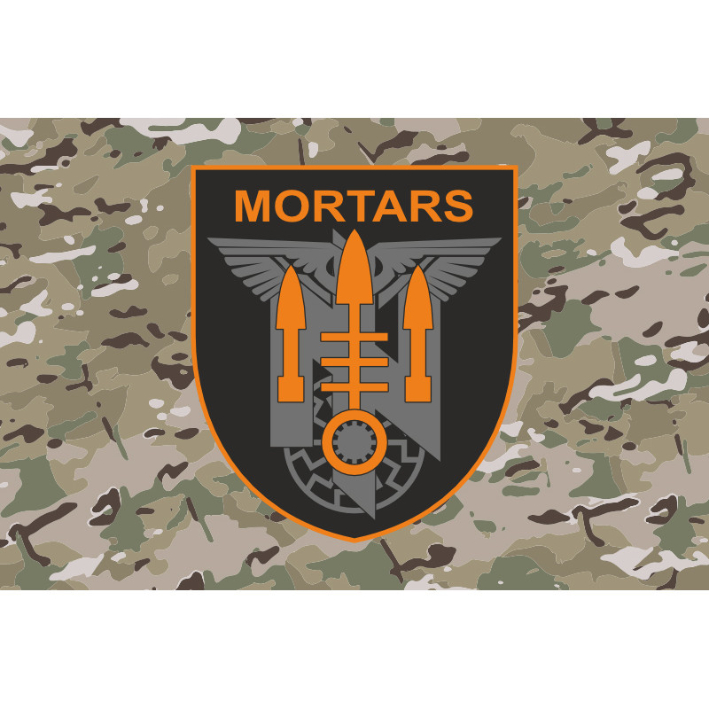 Флаг 1 миномётной батареи «Mortars» 3 ОШБр ВСУ. Вариант-06 Флаг 1 миномётной батареи «Mortars» 3 ОШБр ВСУ. Вариант-06