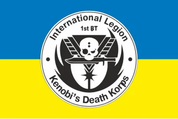 Прапор роти Браво 1 батальйону Міжнародного легіону України. Варіант-01 Прапор роти Браво 1 батальйону Міжнародного легіону України. Варіант-01