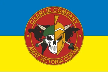 Флаг роты Чарли 1 батальона Интернационального легиона Украины. Вариант-01