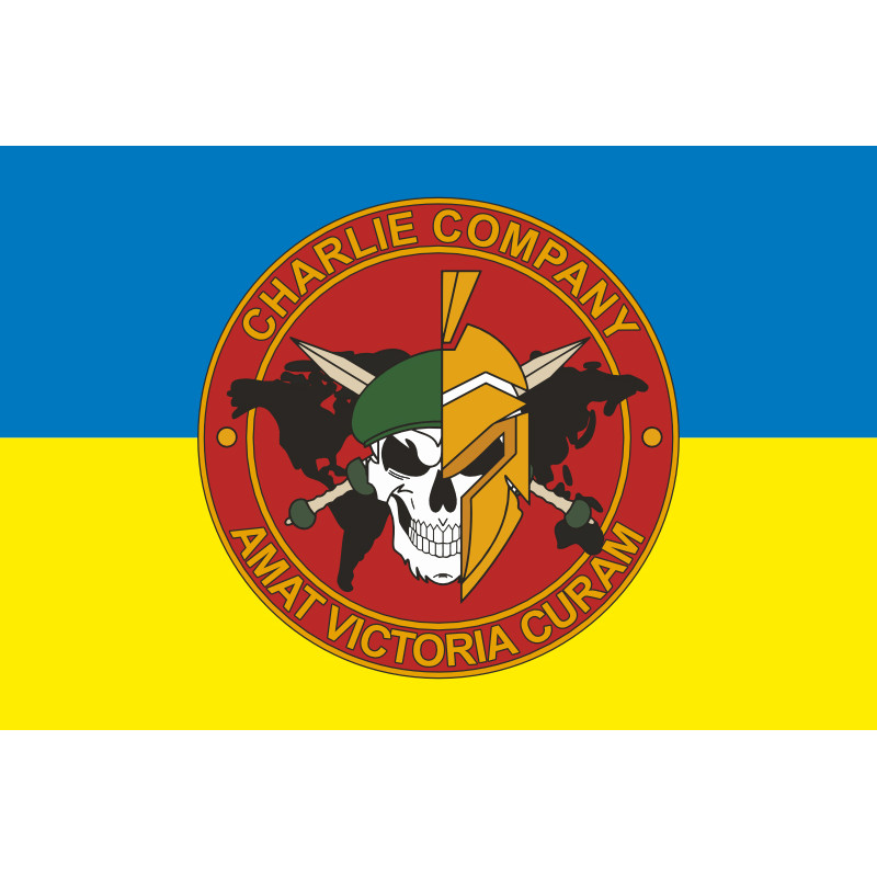 Флаг роты Чарли 1 батальона Интернационального легиона Украины. Вариант-01 Флаг роты Чарли 1 батальона Интернационального легиона Украины. Вариант-01