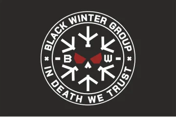 Флаг Подразделения «Black Winter» ГУР МОУ. Вариант-01 Флаг Подразделения «Black Winter» ГУР МОУ. Вариант-01
