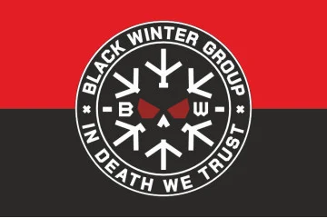 Флаг Подразделения «Black Winter» ГУР МОУ. Вариант-03 Флаг Подразделения «Black Winter» ГУР МОУ. Вариант-03