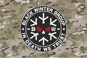 Флаг Подразделения «Black Winter» ГУР МОУ. Вариант-05 Флаг Подразделения «Black Winter» ГУР МОУ. Вариант-05