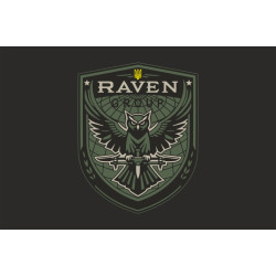 Прапор Підрозділу «Raven Group» ГУР МОУ. Варіант-01