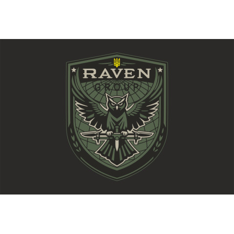 Флаг Подразделения «Raven Group» ГУР МОУ. Вариант-01