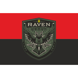 Прапор Підрозділу «Raven Group» ГУР МОУ. Варіант-03