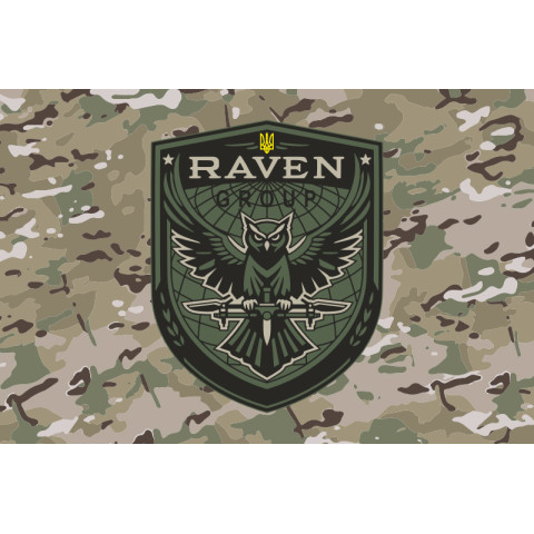 Флаг Подразделения «Raven Group» ГУР МОУ. Вариант-05
