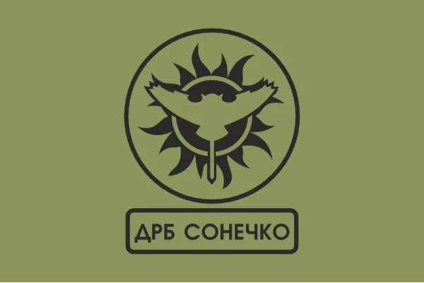 Флаг ДРБ (добровольческий разведывательный батальон) «Сонечко» ВСУ. Вариант-04