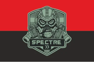 Флаг Подразделения «Spectre 33» ГУР МОУ. Вариант-03 Флаг Подразделения «Spectre 33» ГУР МОУ. Вариант-03