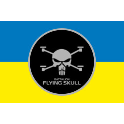 Флаг Батальона СБС (Силы беспилотных систем) ВСУ «Flying Skull». Вариант-01 Флаг Батальона СБС (Силы беспилотных систем) ВСУ «Flying Skull». Вариант-01