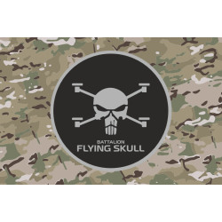 Флаг Батальона СБС (Силы беспилотных систем) ВСУ «Flying Skull». Вариант-06 Флаг Батальона СБС (Силы беспилотных систем) ВСУ «Flying Skull». Вариант-06
