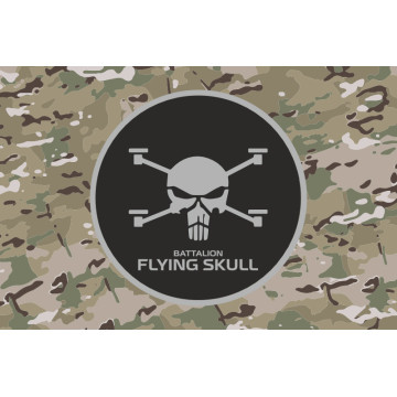 Флаг Батальона СБС (Силы беспилотных систем) ВСУ «Flying Skull». Вариант-06 Флаг Батальона СБС (Силы беспилотных систем) ВСУ «Flying Skull». Вариант-06