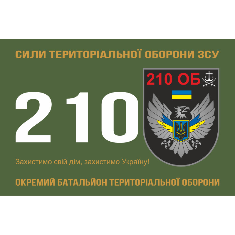 Флаг 210 ОБТрО (отдельный батальон ТрО) Сил ТрО ВСУ. Вариант-01 Флаг 210 ОБТрО (отдельный батальон ТрО) Сил ТрО ВСУ. Вариант-01