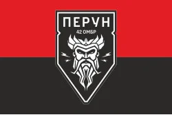 Флаг ББС (батальон беспилотных систем) «Перун» 42 ОМБр ВСУ. Вариант-03