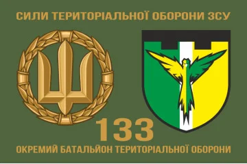 Флаг 133 ОБТрО (отдельный батальон ТрО) Сил ТрО ВСУ. Вариант-02 Флаг 133 ОБТрО (отдельный батальон ТрО) Сил ТрО ВСУ. Вариант-02