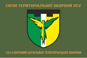 Флаг 133 ОБТрО (отдельный батальон ТрО) Сил ТрО ВСУ. Вариант-04 Флаг 133 ОБТрО (отдельный батальон ТрО) Сил ТрО ВСУ. Вариант-04