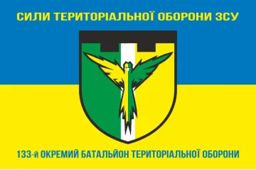 Флаг 133 ОБТрО (отдельный батальон ТрО) Сил ТрО ВСУ. Вариант-06 Флаг 133 ОБТрО (отдельный батальон ТрО) Сил ТрО ВСУ. Вариант-06