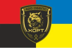 Прапор 420 ОББпС (окремий батальйон безпілотних систем) ЗСУ «ХОРТ». Варіант-05 Прапор 420 ОББпС (окремий батальйон безпілотних систем) ЗСУ «ХОРТ». Варіант-05