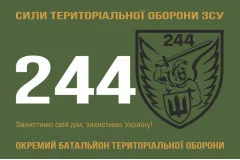 Флаг 244 ОБТрО (отдельный батальон Территориальной обороны) ВСУ. Вариант-04
