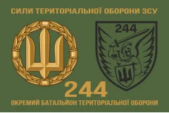 Флаг 244 ОБТрО (отдельный батальон Территориальной обороны) ВСУ. Вариант-05