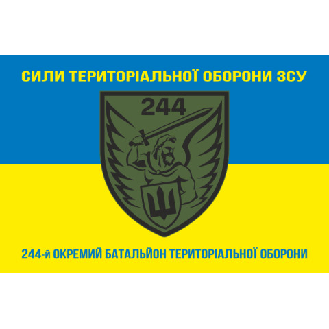Прапор 244 ОБТрО (окремий батальйон Територіальної оборони) ЗСУ. Варіант-09